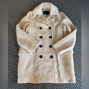 Coach Wool Blend Double Breasted Pea Coat in ‘Oatmeal’ light Beige Color Sz M